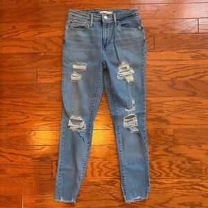 Levi's Light Blue Ripped Skinny Jeans